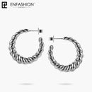 Enfashion Pure Form Twist Hoop Earrings Circle Gold Color Small Round Hoops Earings For Women Fashion Jewelry Aros EF181082
