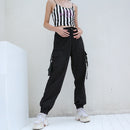 HEYounGIRL Streetwear Cargo Pants Women Casual Joggers Black High Waist Loose Female Trousers Korean Style Ladies Pants Capri