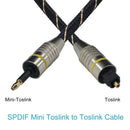 EMK 数字 Toslink 转 Mini Toslink 线 3.5mm SPDIF 光纤线 3.5 转光纤音频线适配器 适用于 Macbook 5米 10米