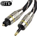 EMK 数字 Toslink 转 Mini Toslink 线 3.5mm SPDIF 光纤线 3.5 转光纤音频线适配器 适用于 Macbook 5米 10米