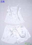 Women 100% Natural Silk 16 momme satin silk Camisole with Shorts Pajama Set Sleepwear M-2XL YM004