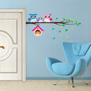 Cartoon Owl family on tree Wall Stickers for kids rooms home decoration nursery Mural Art Decals animals  sticker wallpaper