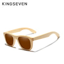 KINGSEVEN 手工竹制太阳镜 男士复古木质墨镜 女士偏光镀膜镜片 眼镜盒