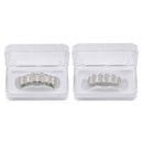 TOPGRILLZ Hip Hop GRILLZ Iced Out AAA Zircon Fang Mouth Teeth Grillz Caps Top &amp; Bottom Grill Set Men Women Vampire Grills