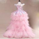 Flower Girl Dress Children Wedding Bridemaid Mermaid Dresses Kids Pink Tutu Sequin Gowns Girl Boutique Party Wear Elegant Frocks