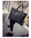 Big New Women Shoulder Bags Alligator Ladies Leather Bags Casual women zipper handbags Famous Brands Totes black red colors