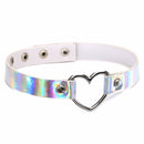 Harajuku holographic choker necklace heart Collar for women gothic choker fashion holo chocker female rave festivals Jewelry