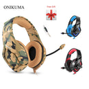 ONIKUMA K1 迷彩游戏耳机 有线耳麦带麦克风 降噪 适用于PS4笔记本电脑