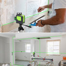 Huepar 12 Lines 3D Cross Line Laser Level Green Laser Beam Line Self-Leveling 360 Vertical & Horizontal Cross Super Powerful
