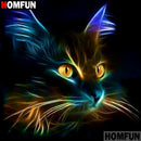 HOMFUN Full Square/Round Drill 5D DIY Diamond Painting "Animal cat" 3D Embroidery Cross Stitch 5D Decor Gift A09540