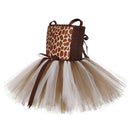 1Set Giraffe Girls Tutu Dress Outfit Zoo Animal Kids Halloween Costume Toddler Baby Girl Fancy Performance Birthday Party Dress