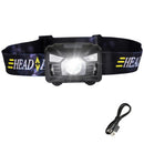 Body Motion Sensor Headlamp Induction USB Rechargeable Headlight 2 Switch Modes Head Flashlight Torch lamp For Camping+USB cable