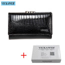 VICKAWEB Mini Women Purses Alligator Hasp Ladies Wallets Purse Woman Fashion Short Genuine Leather Wallet Women Small Wallet