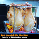 LMETJMA Chicken Wing and Leg Rack 14 Slot Stainless Steel Chicken Leg Grill Rack Chicken Drumstick Roaster For Oven Grill KC0272