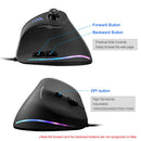 ZELOTES 立式游戏鼠标 有线 RGB 人体工学 USB 光学鼠标 可编程激光鼠标 10000 DPI 适用于游戏玩家操纵杆 C18