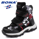 BONA New Popular Style Children Boots Hook &amp; Loop Boys Winter Shoes Round Toe Girls Ankle Boots Comfortable Fast Free Shipping