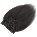 YVONNE Kinky Straight Clip In Human Hair Extensions Brazilian Virgin Hair Natural Color 7 Pieces/set 120g