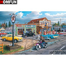 HOMFUN Full Square/Round Drill 5D DIY Diamond Painting "Car house" 3D Embroidery Cross Stitch 5D Home Decor A13442