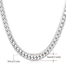 U7 Men Chunky Snake Curb Chain Necklace Gold Plated Black Tone Link Necklace for Men Women 6 /9mm 18" -30" Inches  N08