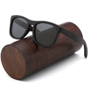 Retro men polarized women sunglasses Black wood Kids Couples sun glasses handmade  UV400 With bamboo wooden box