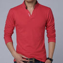 Hot Sale 2022 New Autumn Men's T Shirt Fashion Flower Print V Neck Long Sleeve T Shirt Mens Clothes Trend Casual Top Tee Men 5XL