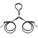 2 Ways Dog Leash Double Two Pet Leather Leads NoTangle Coupler With Handle for Walking and Training 2 Small Medium Dogs