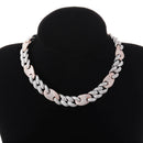 TOPGRILLZ 16mm Miami New Box Clasp Cuban Link Chain Gold Silver Color Necklace Iced Out Cubic Zirconia Bling Hip hop Jewelry