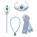 VOGUEON Girl Cinderella Princess Halloween Party Costume Short Sleeve Blue Fancy Ball Gown Children Fancy Birthday Clothes Frock