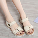 WOIZGIC Women Female Ladies Mother Genuine Leather Shoes Sandals Flats Soft Hook Loop Korean Bling Summer Beach Size 35-40