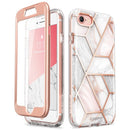 For iPhone SE 2022/2020 Case For iPhone 7/8 Case I-BLASON Cosmo Full-Body Marble Bumper Cover WITH Built-in Screen Protector