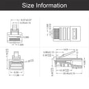 OULLX 20/50/100个RJ45连接器 6U镀金穿透式以太网电缆模块插头网络RJ-45水晶头 Cat5 Cat5e