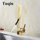 Basin Faucets Rose Gold Brass Faucet Square Bathroom Sink Faucet Single Handle Deck Mounted Toilet Hot And Cold Mixer Water Tap