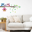 Cartoon Owl family on tree Wall Stickers for kids rooms home decoration nursery Mural Art Decals animals  sticker wallpaper
