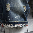 Men's Hole Denim Shorts 2022 Summer New Fashion Casual Slim Fit Ripped Retro Short Jeans Male Brand