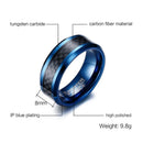 Vnox Blue Tungsten Rings for Men Wedding Bands 8mm Men&