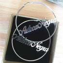 Custom Hoop Name Earrings Fashion Stainless Steel 70MM Diameter Boho Personalised Name Earrings Modern Brincos With Box