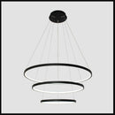 D100cm Black/White Modern pendant lights for living room dining room 4/3/2/1 Circle Rings acrylic aluminum body LED pendant Lamp