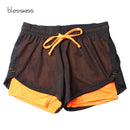 BLESSKISS Yoga Shorts Women Fitness Spandex Neon Elastic Lulu Summer Running Workout Short Leggings For Ladies Gym Sport Shorts