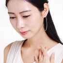925 sterling silver 2cm-6.5cm Big silver hoop exaggeration earrings Elegant temperament fashion design hoop earrings for women