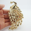Fashion Party Brooch Pin Jewelry H-quality Peacock Animals Clear Rhinestone Crystal Classic Jewelry Brooch For Woman