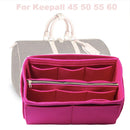 Fits Keepall 45 50 55 60 Insert Organizer Purse Handbag Bag in Bag-3MM Premium Felt(Handmade/20 Colors)w/Detachable Zip Pocket