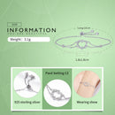 BAMOER Genuine 925 Sterling Silver Twisted Double Heart in Heart Chain Bracelets For Women Authentic Silver Jewelry Gift SCB022