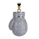 TOPGRILLZ Gold Silver Color Mini Iced Boxing Gloves Necklace Men Iced Out Cubic Zircon Chains Hip Hop/Punk Charms Jewelry Gift