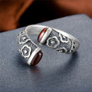 V.YA Retro Red Garnet Rings 925 Sterling Silver Ring for Women Female Natural Semi-precious Stone Jewelry Birthday Gift