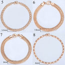 8Pcs/Lot Women's Men's Bracelet 585 Rose Gold Color Curb Snail Foxtail Venitian Link Bracelet Girls Wholesale Jewelry 20cm