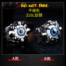 BEIER Wholesale New Fashion Cool Warrior helmet Claw Vivid Eyeball Rings with skull For Man Punk Biker Viking jewelry BR8-203