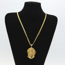 CY&amp;CM Men Women Gold Jesus Christ Head Pendant Stainless Steel Gold Color Jesus Face Hip hop Necklace Chain Fashion Punk Jewelry