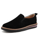 STRONGSHEN New Spring Flat Women's Shoes Suede Leather Casual Shoes Low Heel Black Women's Shoes Flat Loafers Jazz Oxford