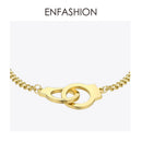 ENFASHION Punk Handcuffs Bracelets Bangles Stainless Steel Viking Lock Chain Bracelet For Women Jewelry Couple Gifts BM192013