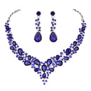 Delicate Women Austrian Crystal Jewelry Sets 16 Colors For Bridal Wedding Necklace And Earrings Sets Lady Party Fashion Jewelry